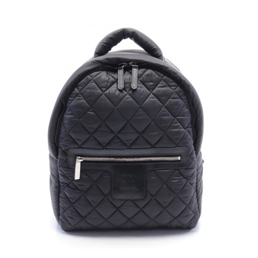 CHANEL Coco cocoon daybag Backpack A92559 Nylon leather Black Used SHW
