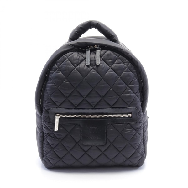CHANEL Coco cocoon daybag Backpack A92559 Nylon leather Black Used SHW