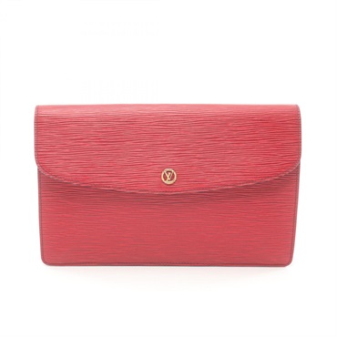 LOUIS VUITTON Montaigne 27 business clutch bag M52657 Epi leather Castilian red