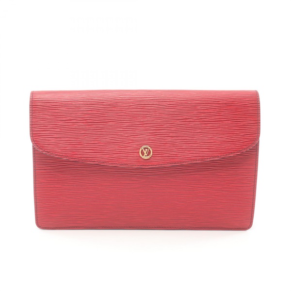 LOUIS VUITTON Montaigne 27 business clutch bag M52657 Epi leather Castilian red