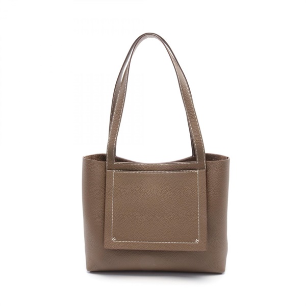 HERMES Cabasellier 31 Tote Bag Taurillon Clemence Etoupe Grey Brown Used Women