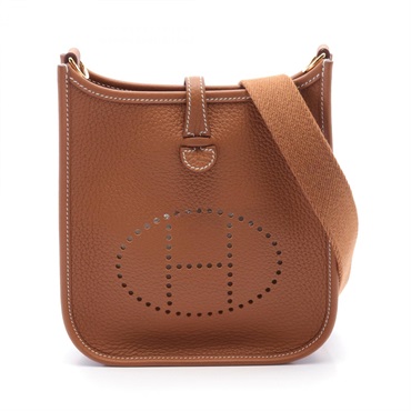 HERMES Evelyne TPM Shoulder crossbody Bag 069426CC Taurillon Clemence Gold GHW