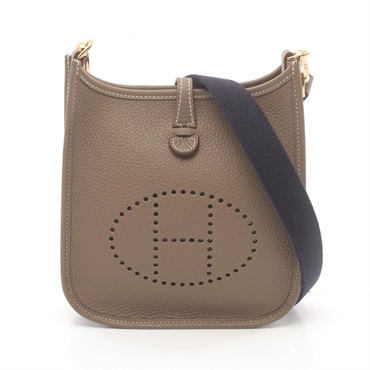 HERMES Evelyne TPM Shoulder crossbody Bag 069426CC Taurillon Clemence etoupe GHW