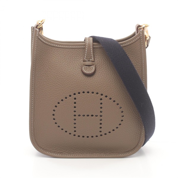 HERMES Evelyne TPM Shoulder crossbody Bag 069426CC Taurillon Clemence etoupe GHW