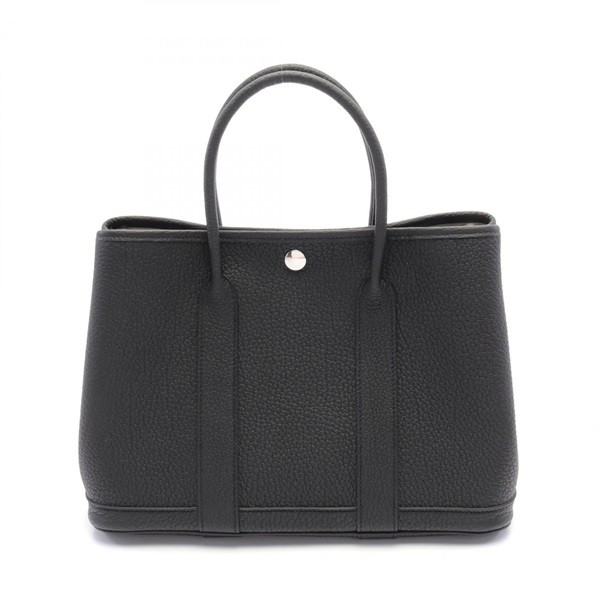 HERMES Garden party TPM Tote Bag W Negonda leather Black Used SHW