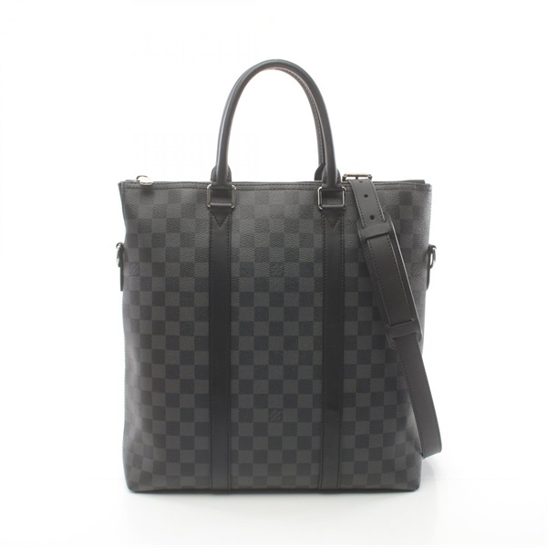 LOUIS VUITTON Shoulder Tote Hand Bag N40000 canvas leather Black Used mens LV