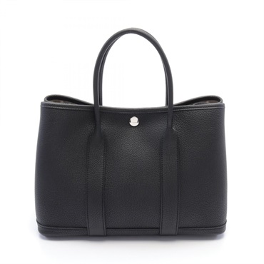HERMES Garden party TPM Tote Hand Bag Negonda leather SHW Black Used Women