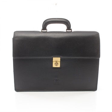 LOEWE Briefcase business bag leather Black Used