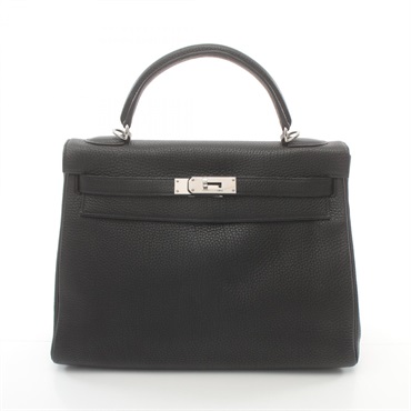 HERMES Kelly 32 Hand bag N Togo leather Black Used SHW