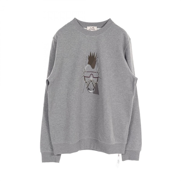 HERMES Punk'H sweatshirt  H467840HA cotton Gray Used mens #L