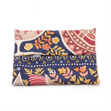 HERMES Petite H Pocket Tissue Case holder silk Navy Multicolor Used
