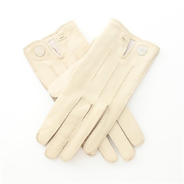 HERMES Sellier gloves leather Beige Used Women