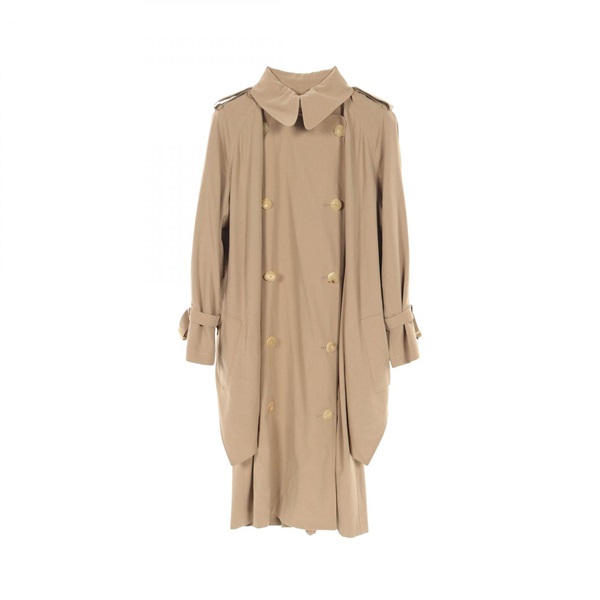 HERMES Trench coat #34 wool Beige Used