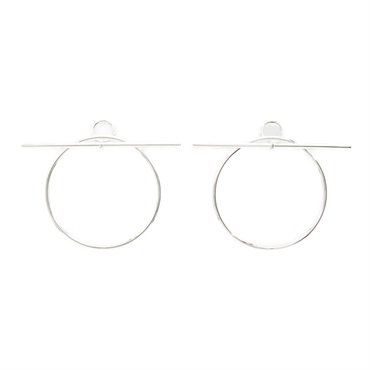 HERMES loop piercing earrings Silver925 Silver Used women