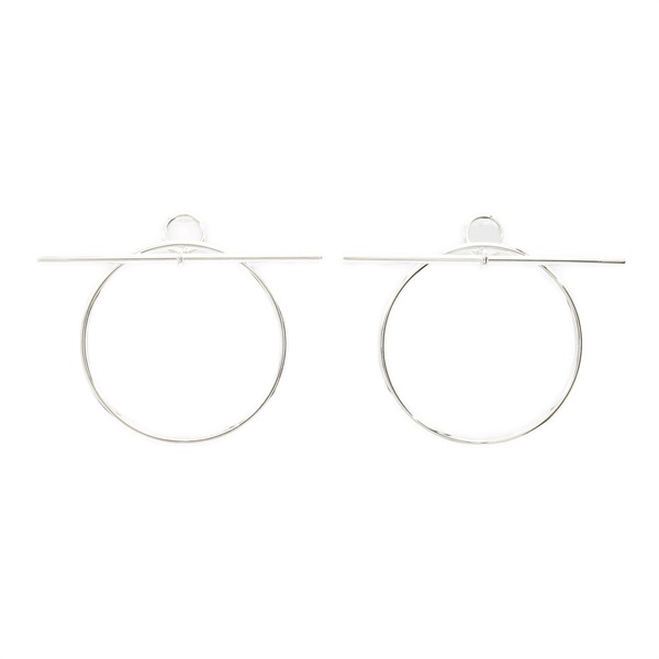 HERMES loop piercing earrings Silver925 Silver Used women