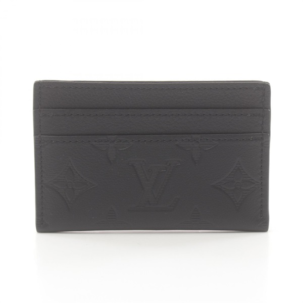 LOUIS VUITTON Porte cartes Double Card Case M81415 Monogram Shadow leather Noir