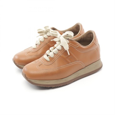 HERMES Quick sneakers shoes leather Brown Used Women size 35
