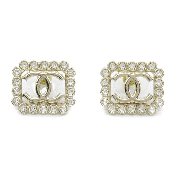 CHANEL Pierced earrings Gold Plated Champagne Gold Used women CC Coco