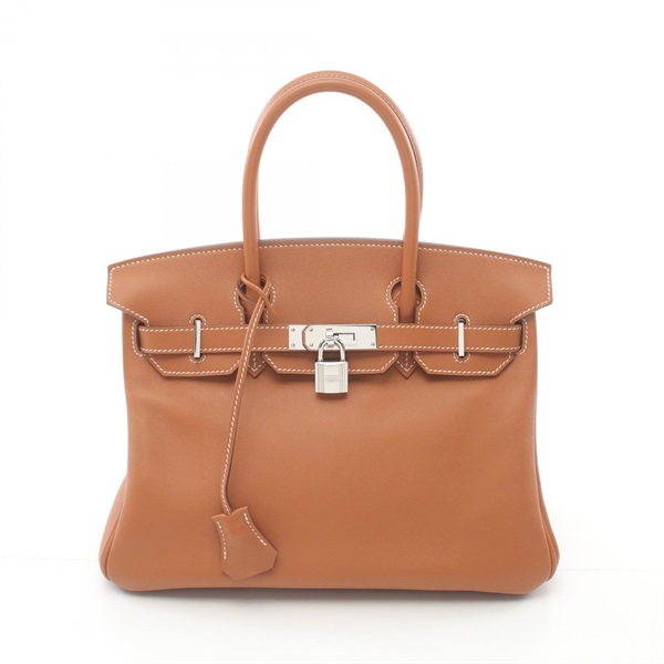 HERMES Birkin 30 Hand bag N Swift leather Brown Gold Used SHW