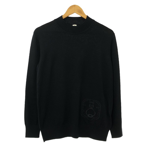 HERMES knitwear sweater pullover #40 wool Black