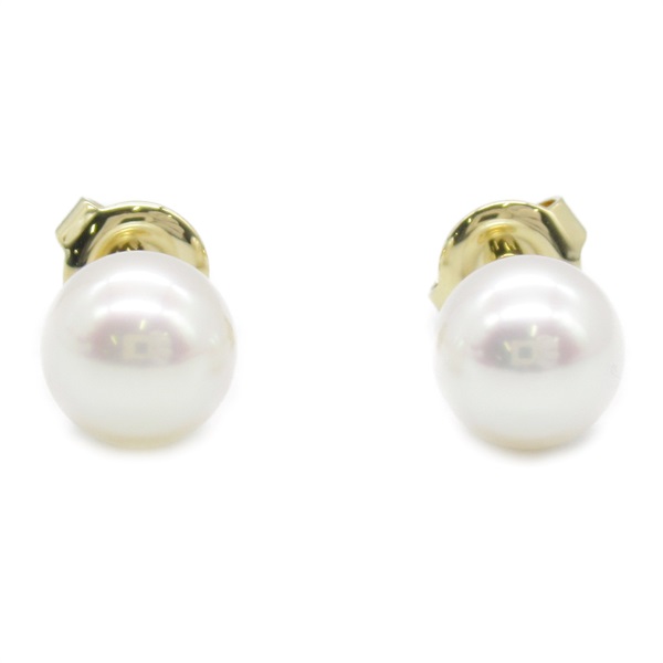 MIKIMOTO Akoya Pearl Pierced earrings 18KYG Yellow Gold White Used women