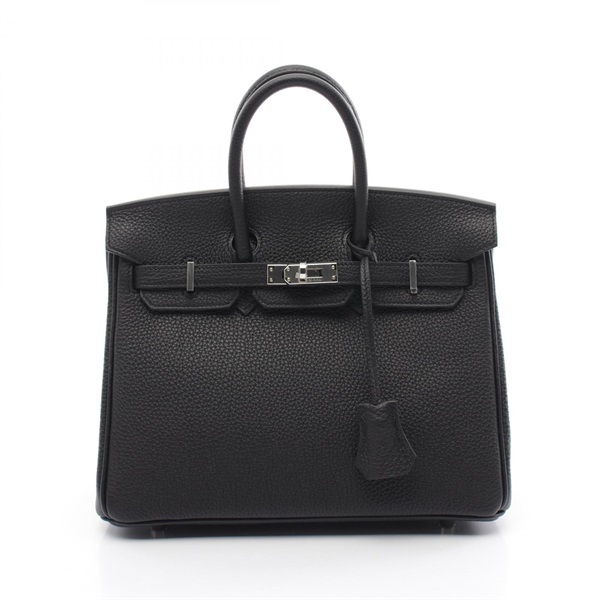 HERMES Birkin 25 Hand bag B 049362CK Togo leather Black SHW