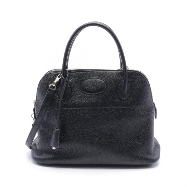 HERMES Bolide 31 Hand shoulder bag O Taurillon Clemence Black Used SHW