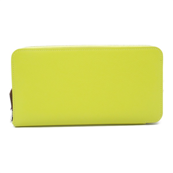 HERMES Azap Silkin Around long wallet Evercolor leather SHW Jaune de naples