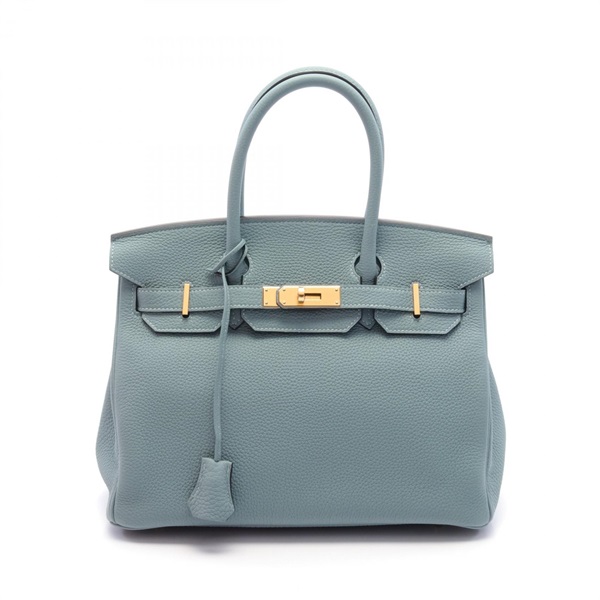 HERMES Birkin 30 Hand bag B Togo leather blue Ciel GHW