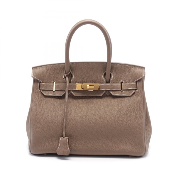 HERMES Birkin 30 Hand bag D Togo leather Etoupe Grey Used GHW