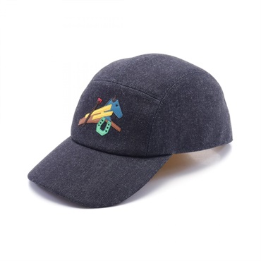HERMES Nevada Puzzle Equestre cap denim leather Navy Used Women #59