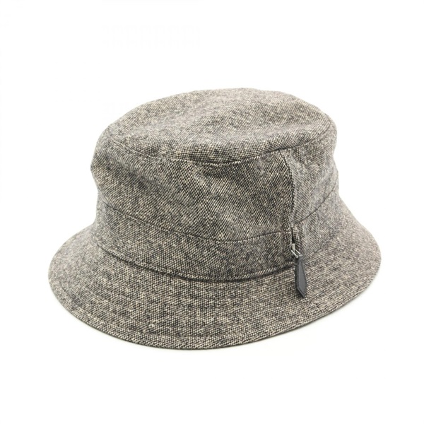 HERMES hat wool Cashmere Angora Gray Used Women size 59