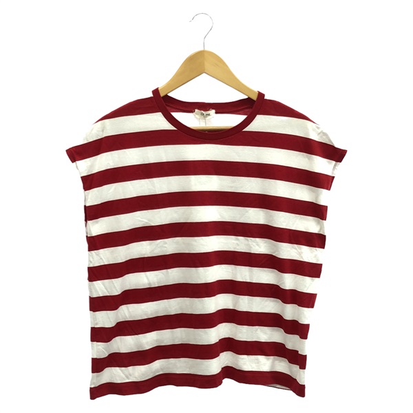 CELINE Striped Short sleeve T-shirt cotton Red White Used Women size M