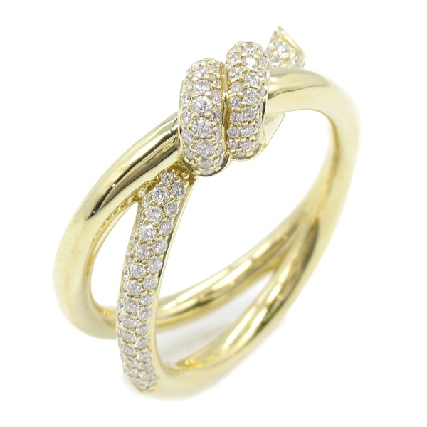 TIFFANY＆CO Knot Double Row Ring Diamond 18KYG Yellow Gold Used US size 8 women