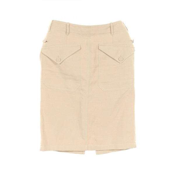 HERMES skirt Fabric cotton linen Beige Used Women size 34