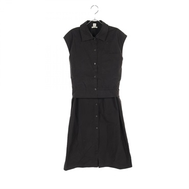 HERMES Caliche Dress 3E0565DT cotton Black Used Women size 40
