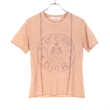 Christian Dior T-shirt Tops cotton Fabric Brown Used Women size S
