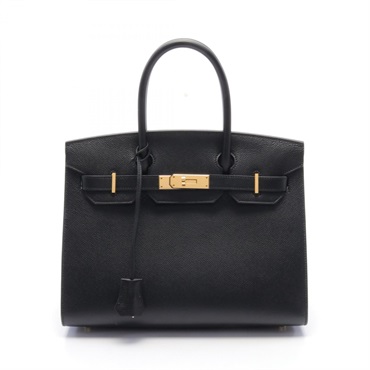 HERMES Birkin 30 Sellier Hand bag U Epsom Black Used GHW