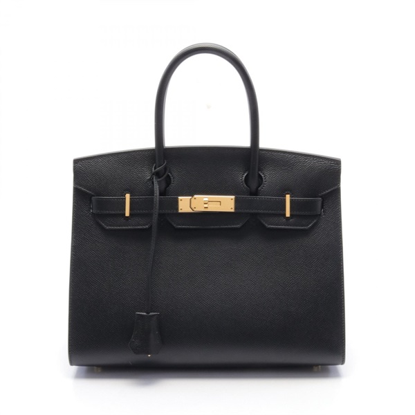 HERMES Birkin 30 Sellier Hand bag U Epsom Black Used GHW
