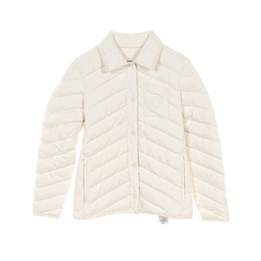 HERMES Quilted overshirt Cru de cell Down jacket #36 4H0168DR polyester White