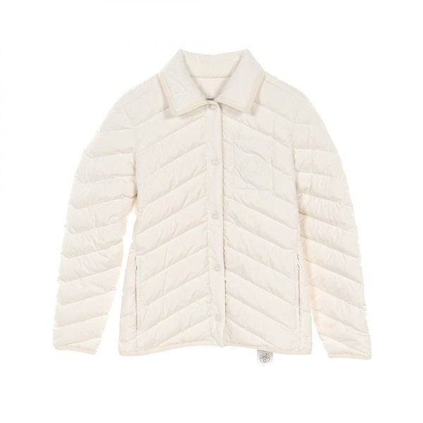 HERMES Quilted overshirt Cru de cell Down jacket #36 4H0168DR polyester White