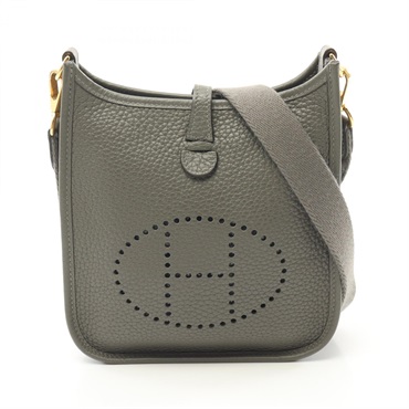 HERMES Evelyne TPM Shoulder Bag Taurillon Clemence Gray Grimayer Used Women U
