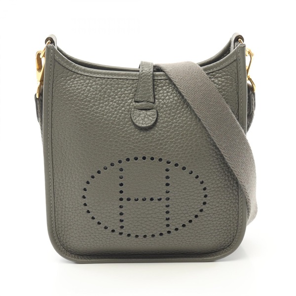 HERMES Evelyne TPM Shoulder Bag Taurillon Clemence Gray Grimayer Used Women U