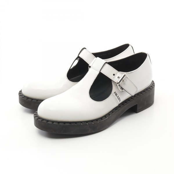 PRADA Merry Jane loafers Flat shoes leather White Used Women size 37