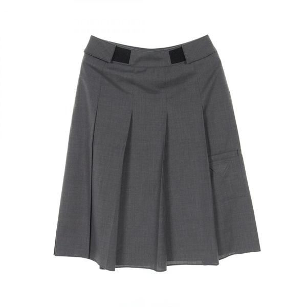 PRADA skirt P156S wool Gray Used Women #36