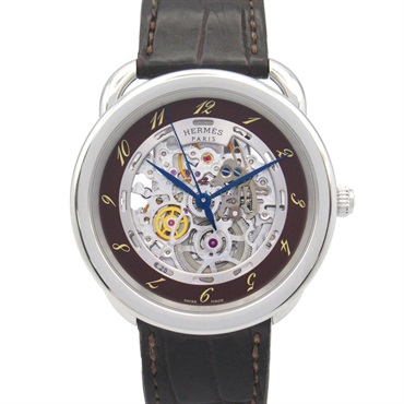 HERMES Arceau skeleton Wrist Watch AR6.710a Automatic Stainless Steel Used mens