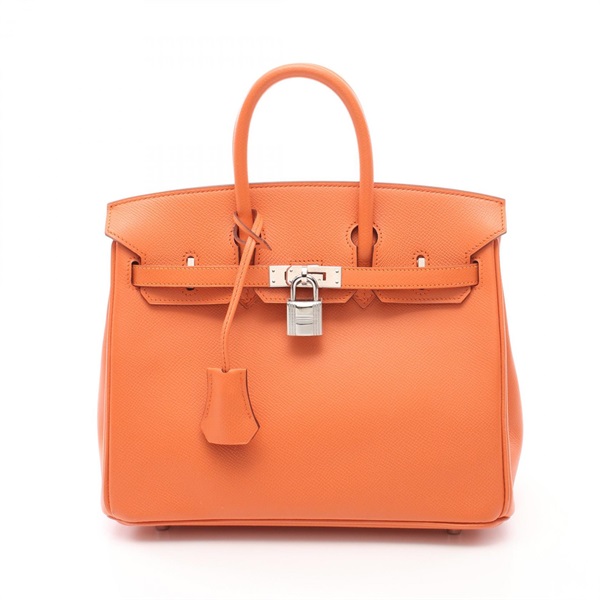 HERMES Birkin 25 Handbag Epsom leather Orange Mango Used Women P SHW