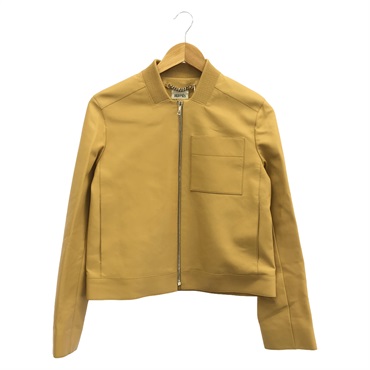 HERMES Calf jacket Lamb skin sheep leather Beige Used Women size 38