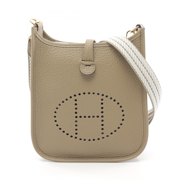 HERMES Evelyne TPM Shoulder crossbody Bag W Taurillon Clemence Beige Marfa GHW