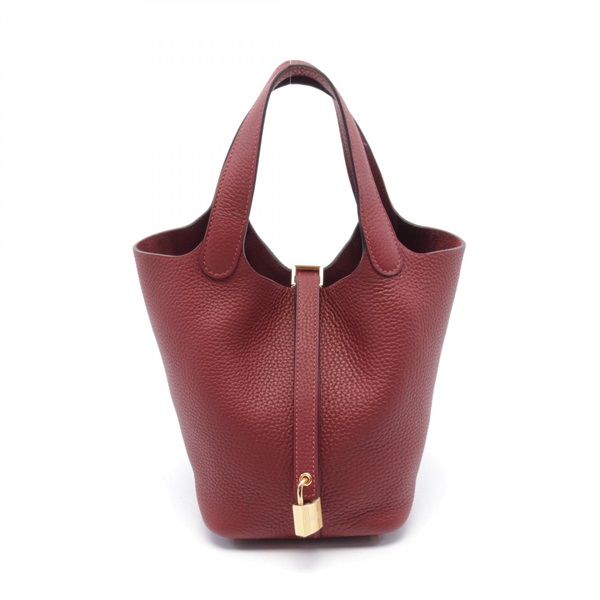 HERMES Picotin Lock PM Hand bag W Taurillon Clemence Ruby GHW